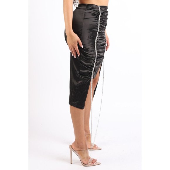 Women's Sexy Rhinestone Drop Stain Skirt Party Dance Club Bar Lounge Cocktail - Picture 6 of 12